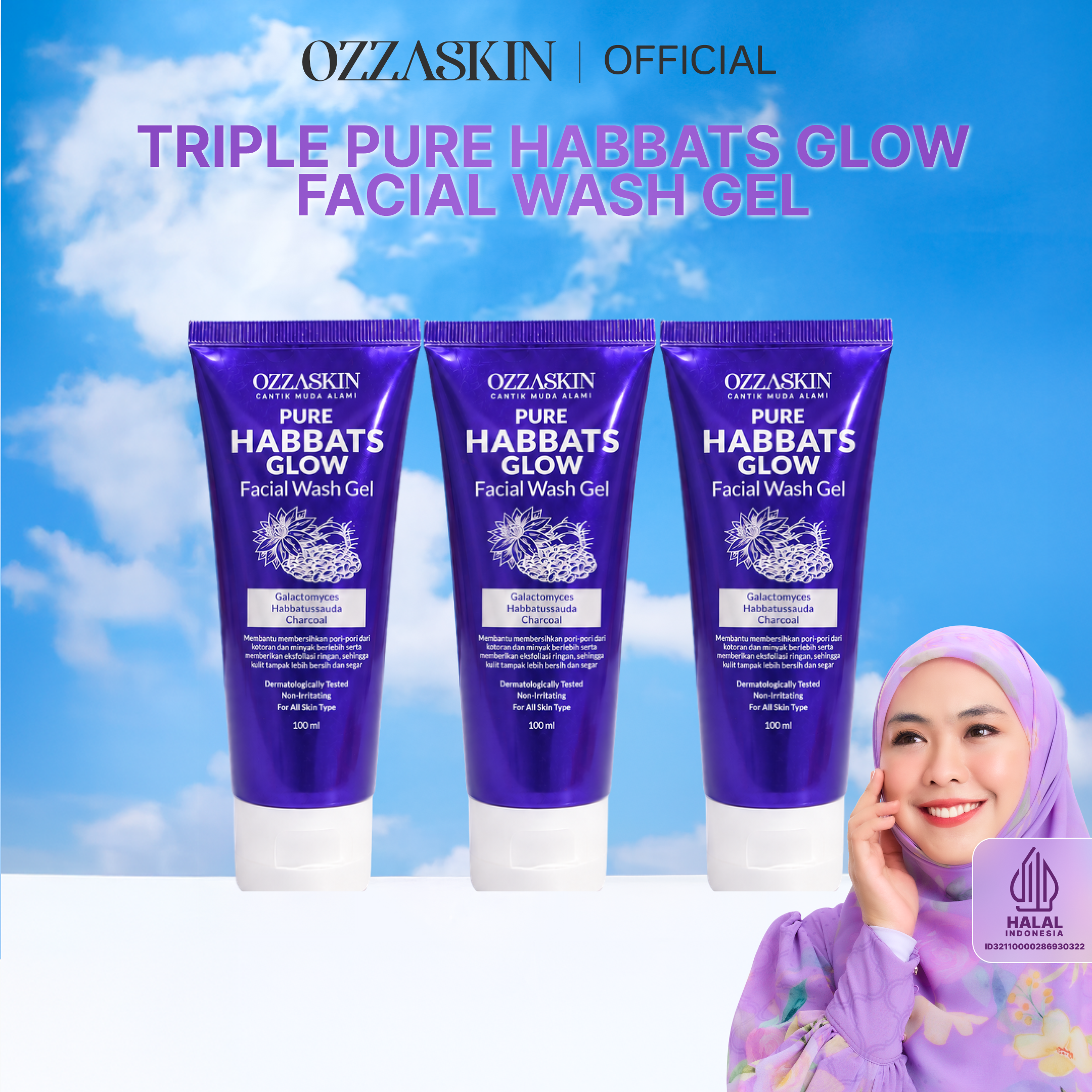 Ozzaskin Pure Habbats Glow Facial Wash Gel foto 1