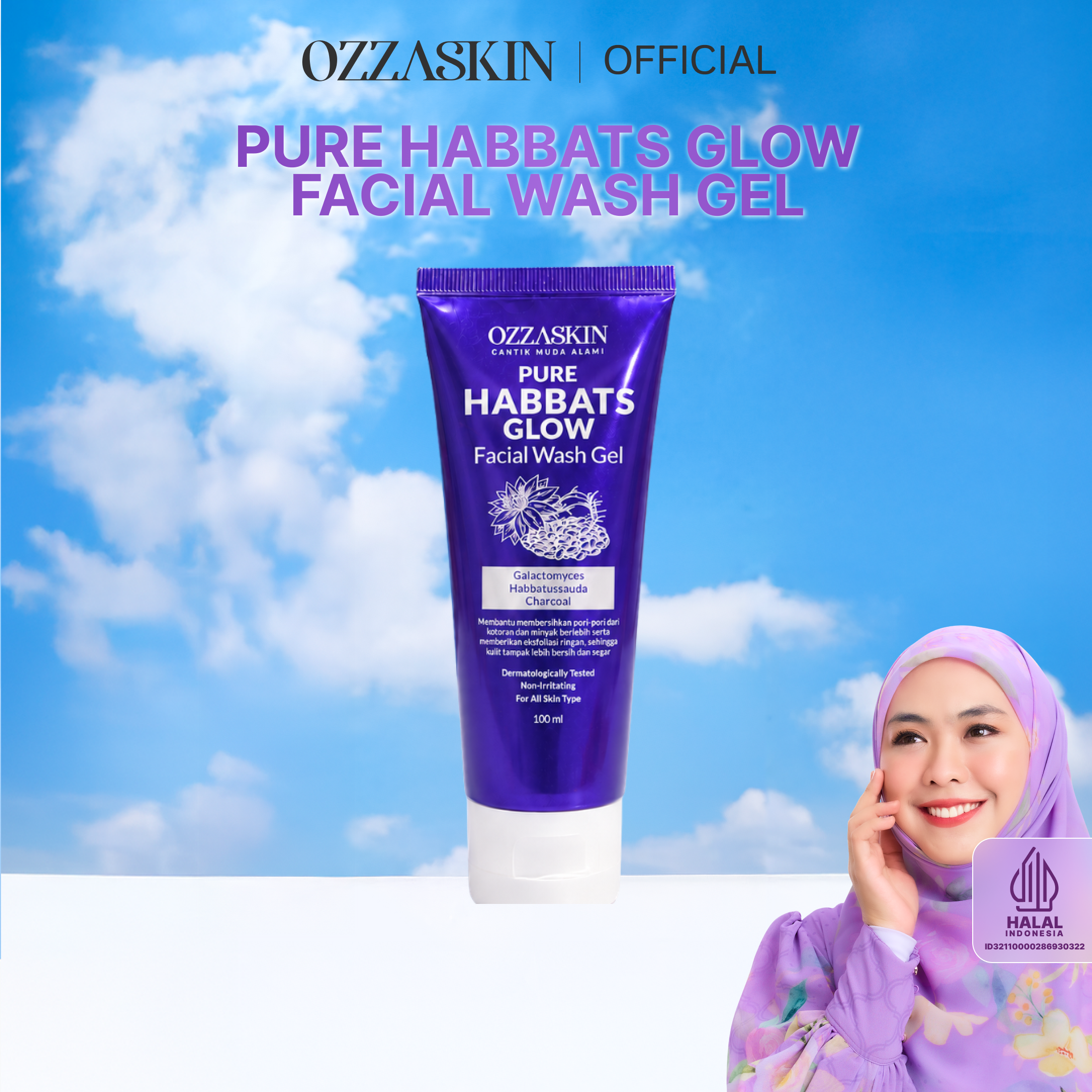 Ozzaskin Pure Habbats Glow Facial Wash Gel foto 3