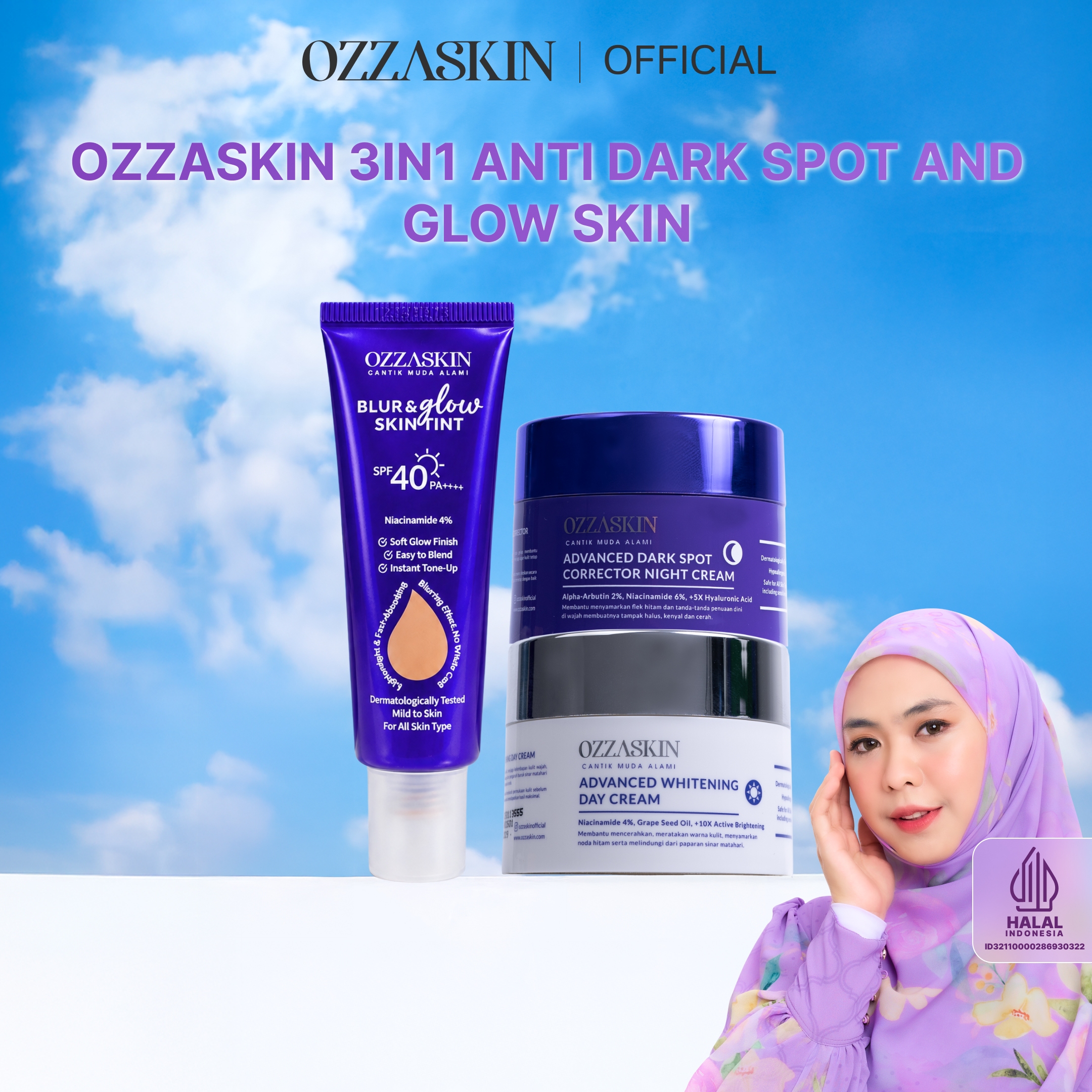 Ozzaskin 3in1 Anti Dark Spot & Glow Skin By Oki Setiana Dewi 