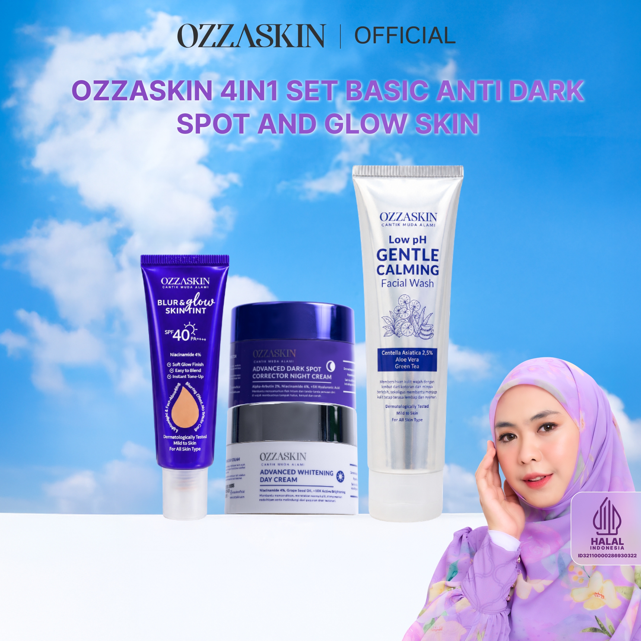 Ozzaskin 4in1 Basic Anti Dark Spot & Glow Skin By Oki Setiana Dewi 